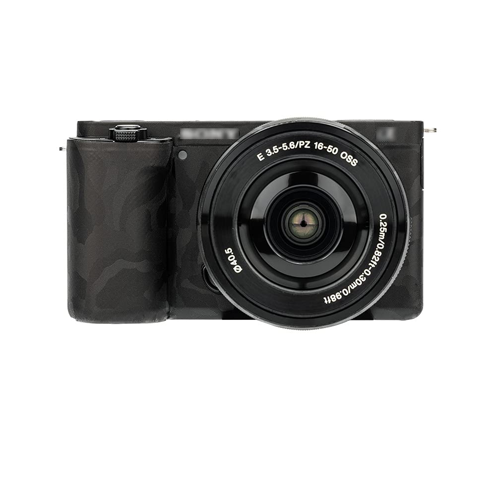 KIWIFOTOS Adesivo protettivo antigraffio per fotocamera mirrorless Sony ZV-E10 con kit di obiettivi da 16-50 mm, pellicola protettiva antiscivolo (motivo mimetico)