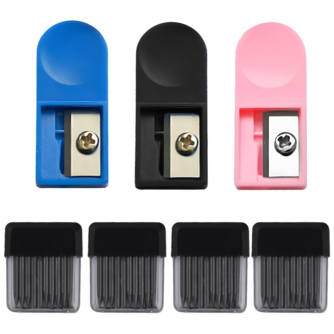 JRYXDS Minas De Recambio Para Compás, 3 unidades de sacapuntas universal con 80 Piezas Recambio De Mina 2 mm,Minas de Compás Recambiios en Tubos, Minas Para Compás, Minas De Recambio Para Compás 2B