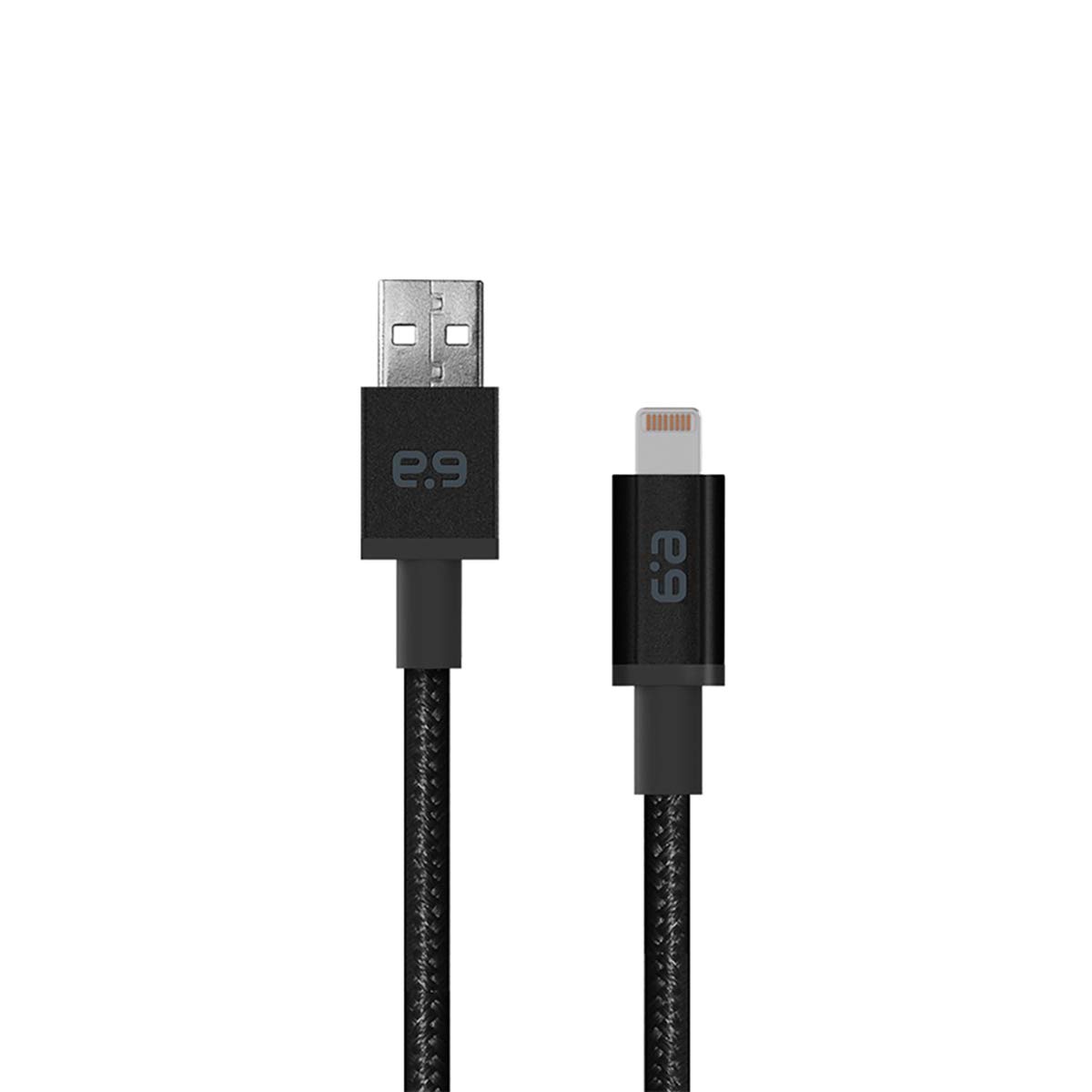 Braided Metallic Charge-Sync Cable For Apple Lightning Devices - 10 ft