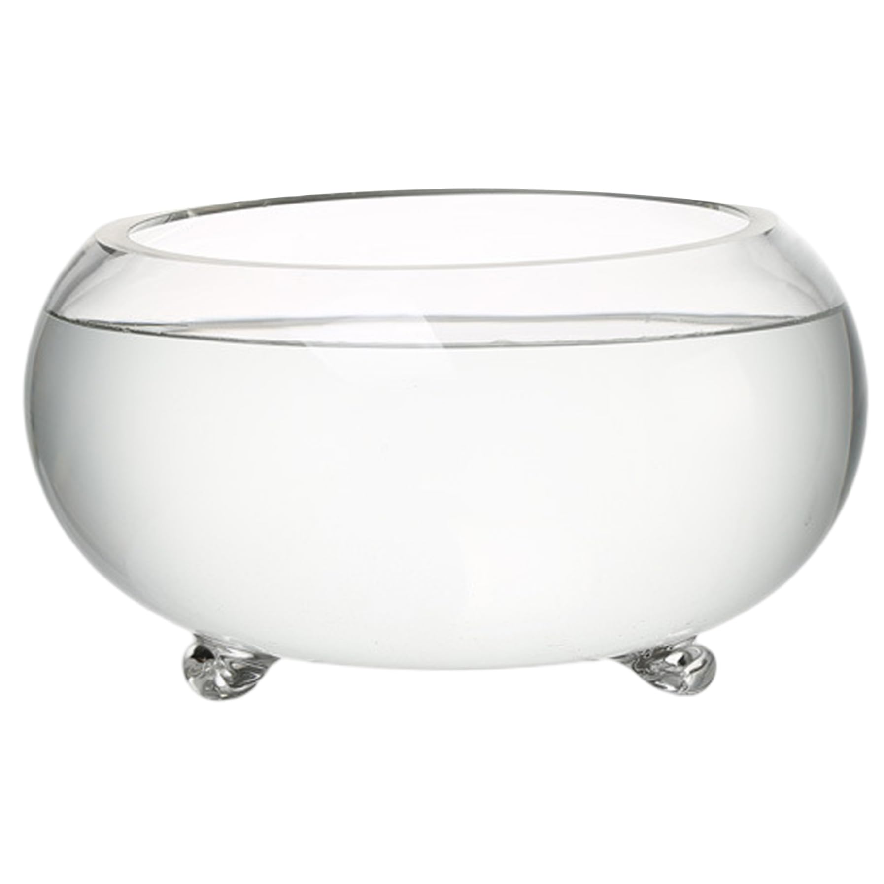CAKEEYUM Lotus Bowl Planter 9.8 inch Clear Glass Flower Bowl with Non Slip Feet for Hydroponic Planter, Small Fish Tank, Succulents, Cactus Lotus, Flower, Hydroponic