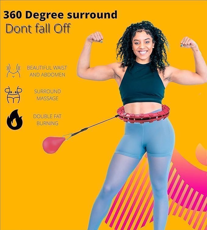 Cojuz Hula Ring Hoop Weight Loss Circle Detachable with 24 Ring(52 Inch) 360 Degree Spinning Ball for Men & Women Adults Weight Loss, Smart Exercise Equipmen 4
