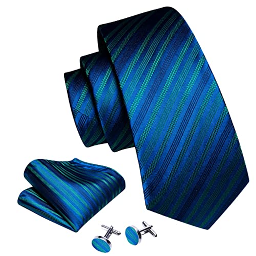 Corbata de seda con rayas para hombre 150 cm