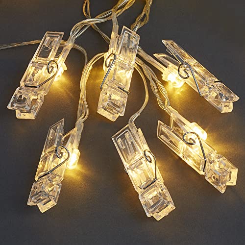Lichterkette mit Klammern 26 hellum LED Foto Clip Lichterkette, 40 LED warmweiß Lichterkette mit...
