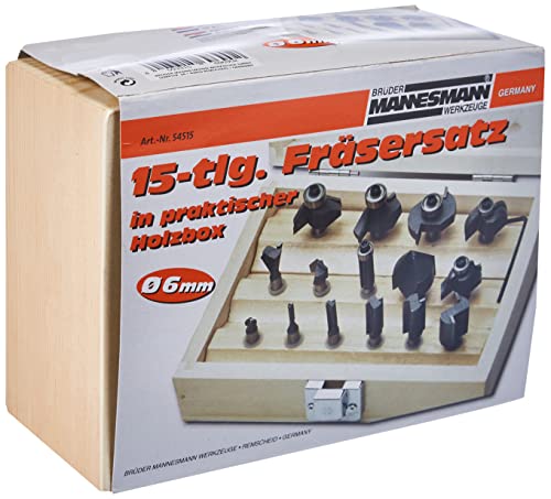 Mannesmann - M54515-15 pieza Juego de fresadoras con eje de 6 mm