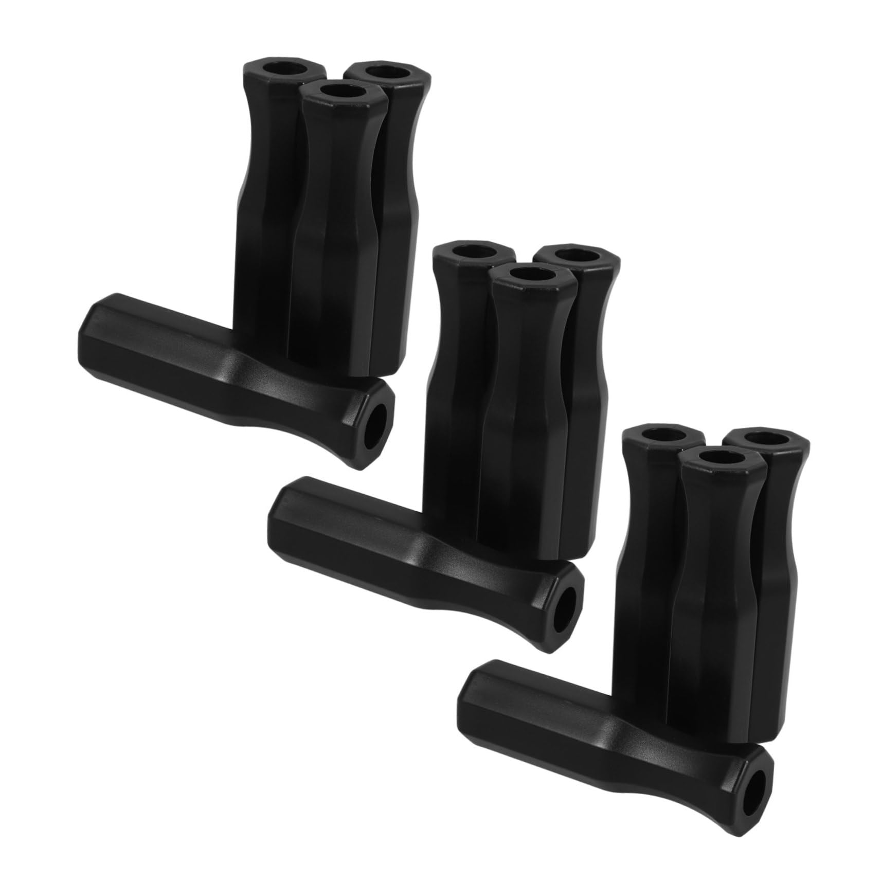 Anneome 12 Piezas Mango Repuesto para Futbolín de Plástico Negro Agarre Ergonómico Octogonal para Adultos Instalación Fácil Partes de Mesa Fútbol de Mesa