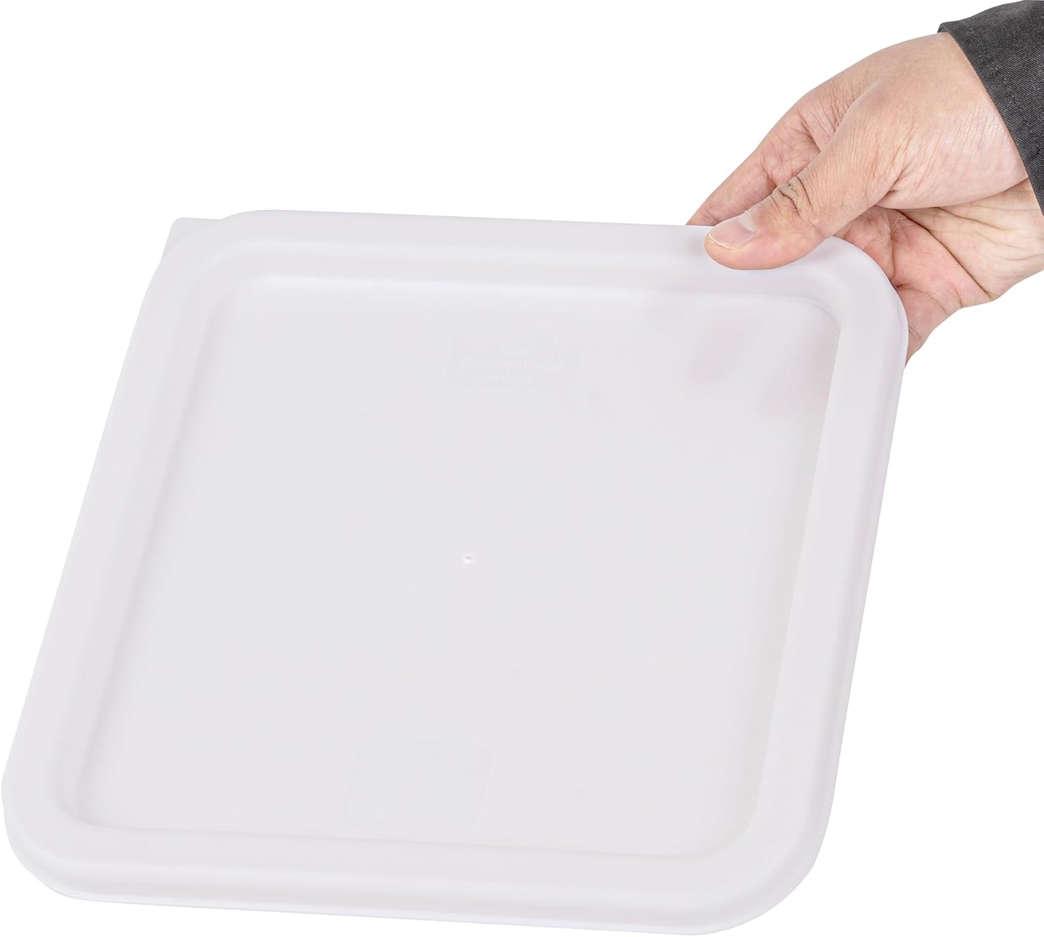 Restaurantware-LIDS ONLY: Met Lux Food Container Lids, 10 Square Covers For Storage Containers - Containers Sold Separately, With Pull-Corner Tab, White Plastic Lid, Dishwashable, Freezable