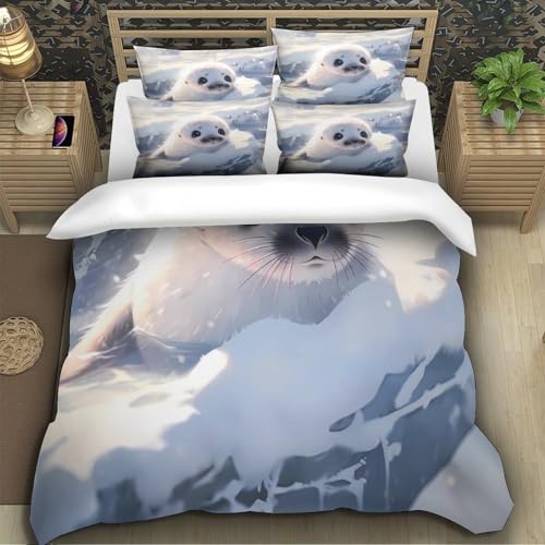Housse de couette bébé phoque 135x200抗过敏防螨单人微纤维被套
