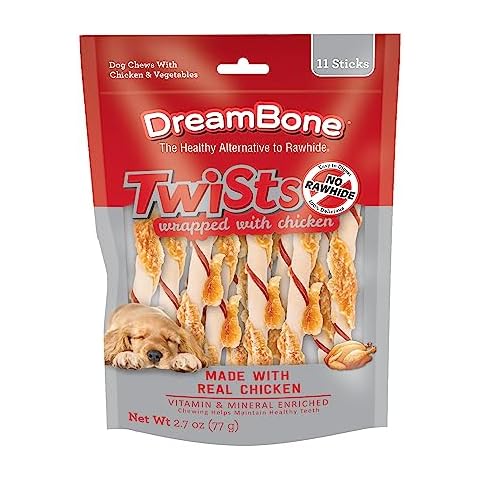 Dreambone Twists Wrapped with Chicken, No-Rawhide Chews for Dogs, 11 Count Cover