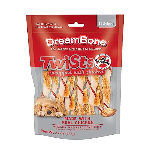 Dreambone Twists Wrapped with Chicken No-Rawhide Chews for Dogs 11 Count