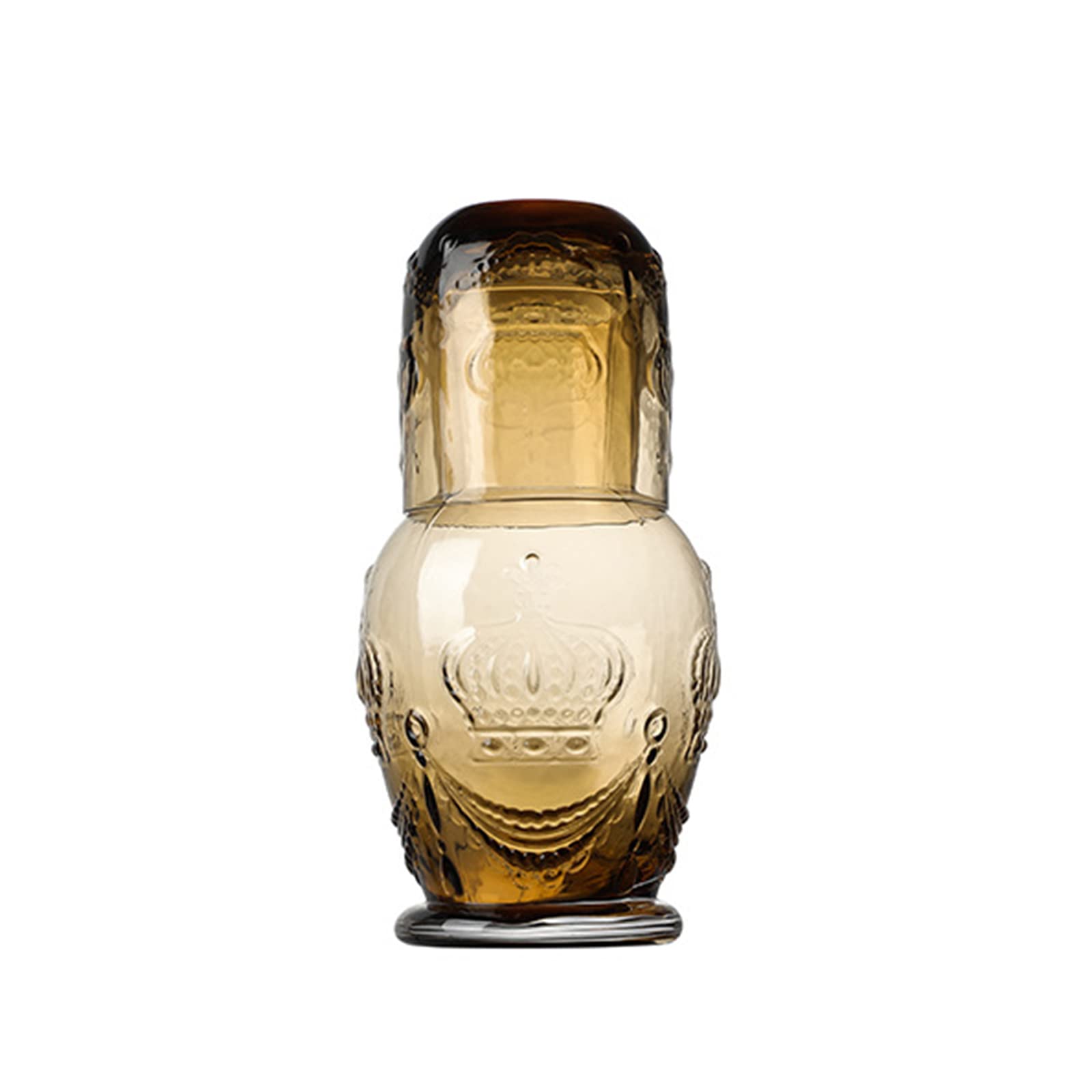 Ddewing Vintage Bedside Water Carafe and Glass Set, Glass Bedside Water Carafe with Tumbler glass water dispenser, Bedside Water Bottle Water Carafe with Glass Cup for Nightstand