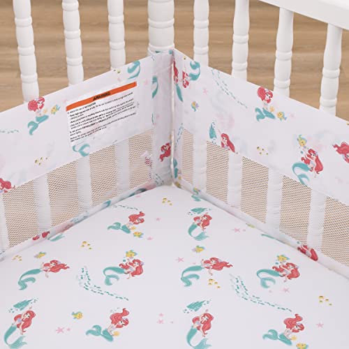 Disney Ariel Watercolor Wishes Aqua, White, and Orange Secure-Me Crib Liner - Thumbnail 4