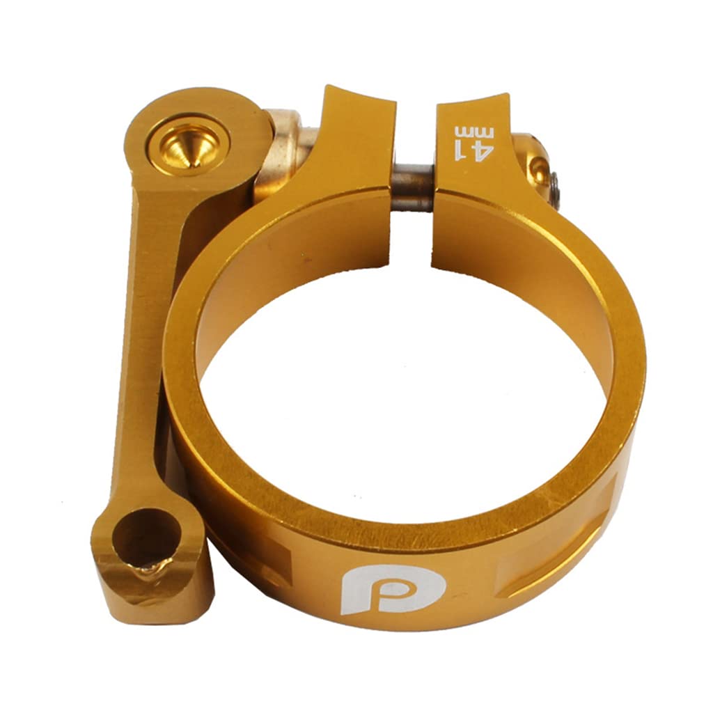 Ywluuoo Gold For Seat Tube Clamp, Quick Release Folding Bike Part, 33.9Mm Great Performance Bicycle Seatpost Clamp Folding Bike Quick Release