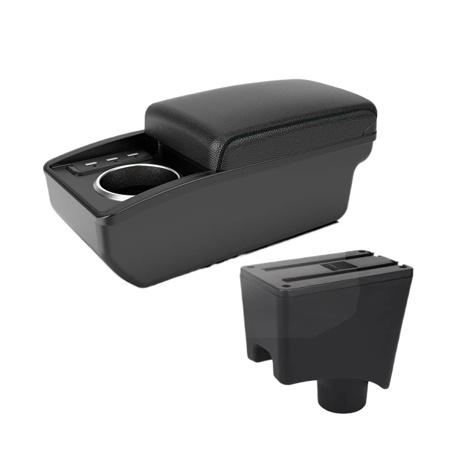 Umdjju B2 Black Line 6 Usb For Sandero Car Armrest Box Storage Accessories Car Centre Console Armrest Box(B2 Black Line 6 Usb)
