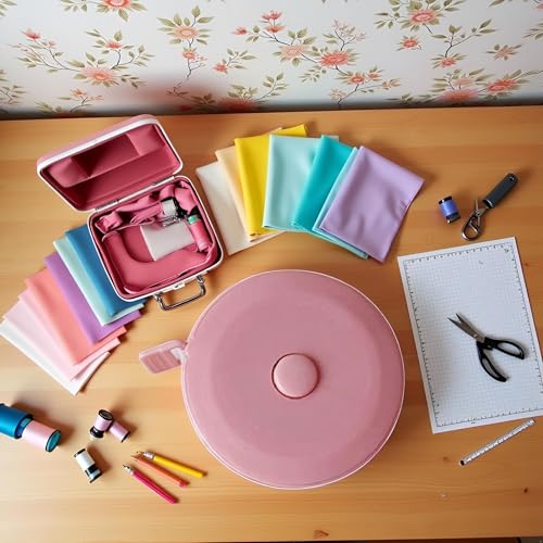 Cinta métrica retráctil portátil 150 cm rosa miniatura 2
