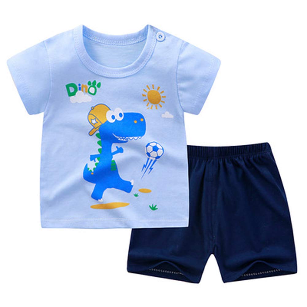 Kleinkind Jungen Kurzarm T-Shirts und Shorts Set Dinosaurier Tee Shirts für Alter 1-6 Jahre