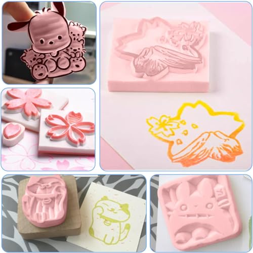 Blocs de linoléum souple de 5x5x1 cm pour carving précis - 8