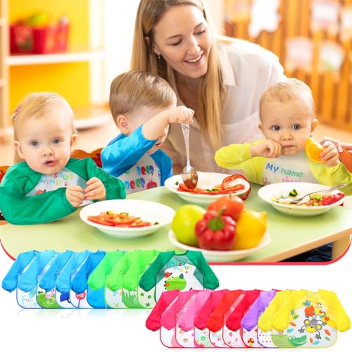 Jeere 36 Pcs Kids Art Smocks Bulk Toddler Smocks For Painting Waterproof Children'S Paint Aprons Colorful Washable Long Sleeve Smocks Arts And Crafts Supplies For Classroom Baby Boys Girls Aged 1-4 Years thumb #6