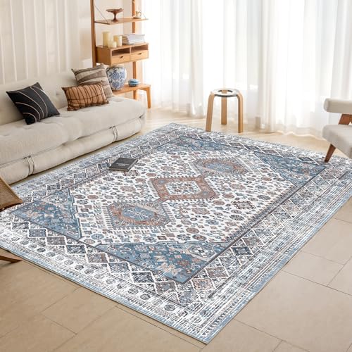 OMERAI Teppich Wohnzimmer 120x170CM Teppich Schlafzimmer Waschmaschine Boho Teppich Waschbarer...