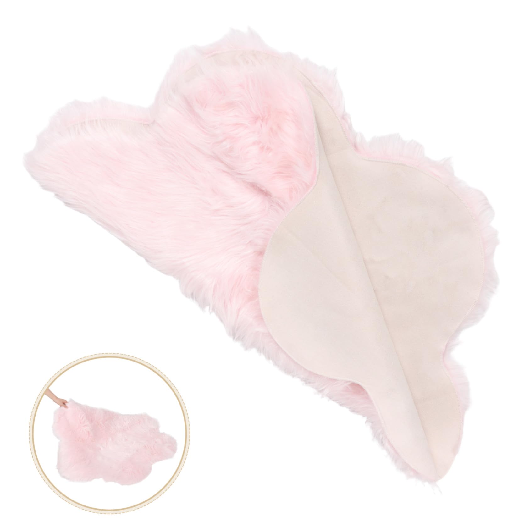 Toyvian Tapis De Chevet Rose pour Chambre De Fille Design Forme De Fleur Dimensions Peluche Douce Et Confortable pour