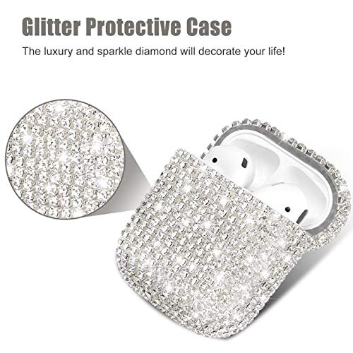 Skineat Diamond Airpods Case Cover Protective Airpods Charging Cases Hard Carrying Case Accessories For Apple Airpods 2 & 1,Bling Diamond Airpods Case Cover Glitter Cute Airpod Accessories #TOP1