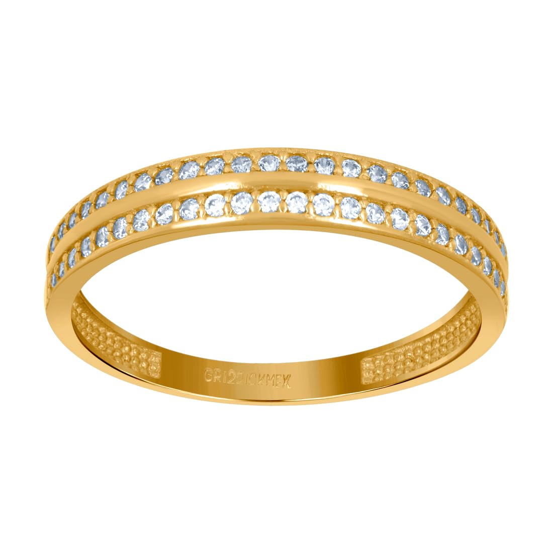 Damen-Brautring-Set, Gelbgold, Zirkonia, künstlicher Diamant, Duo-Brautschmuck, gelb, Einheitsgröße