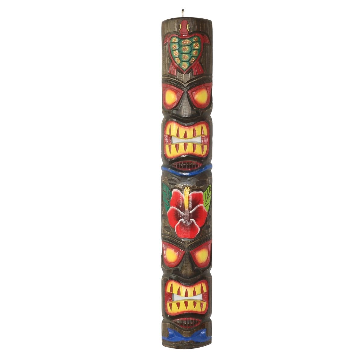 Maori Maske Wanddeko Wandbild Deko Holz Exotisch Partykeller Dekomaske zum aufhängen Tiki 100 cm