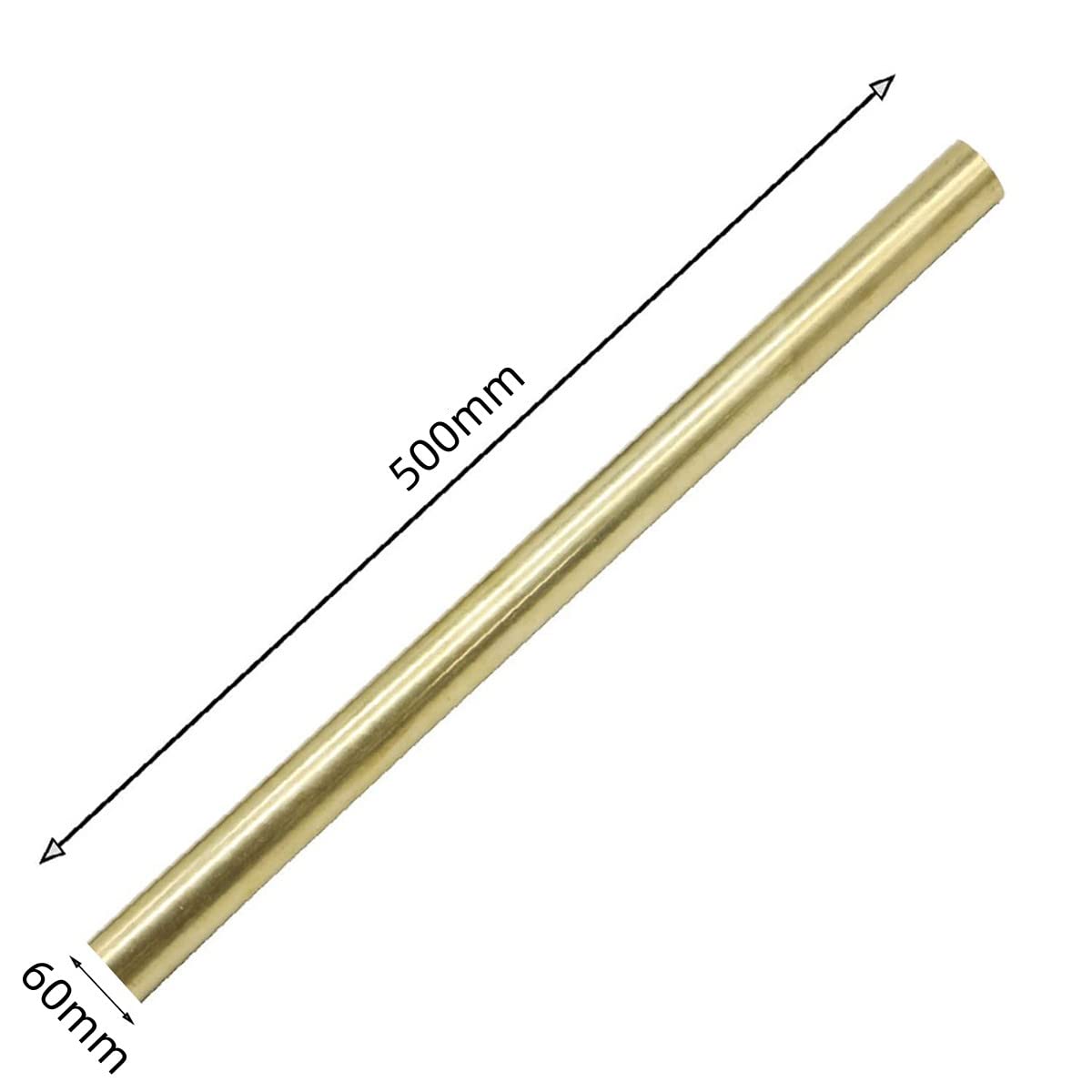 Pręt okrągły z litej miedzi, pręt mosiężny do pręta tokarskiego DIY Craft i spawanie o wielu średnicach 500mm(60Mm*500Mm)