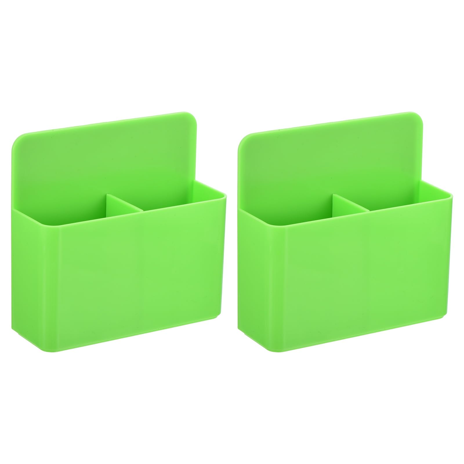 PATIKIL 2pcs Magnetic Pen Marker Holders, 125x40mm Dry Erase Marker Pencil Holder Cup Organizer for Classroom Home Office Refrigerator Whiteboard Locker, Green, 4.7x4.9x1.6