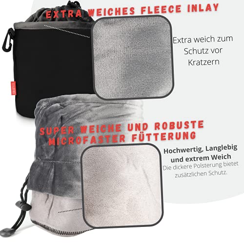 Magnet-Kauf STAUBFREI Neopren Kamerabeutel Kamera Tasche mit Fütterung Kameratasche oder Objektivtasche Mit Fleece und Mikrofaser Schutz (Größe:S) – Bild 4