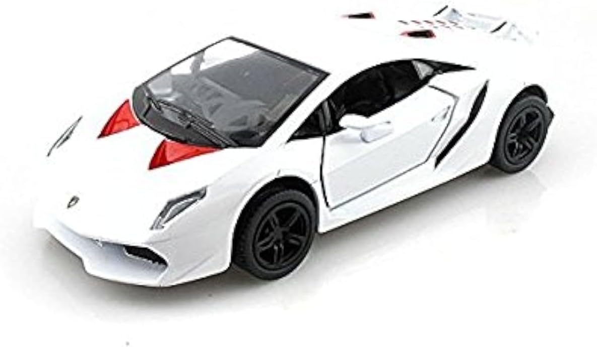 KiNSMART - Lamborghini Sesto Elemento 5" 1:38 Scale Die Cast Metal Model Toy Super Sports Car w/Pullback Action (White)
