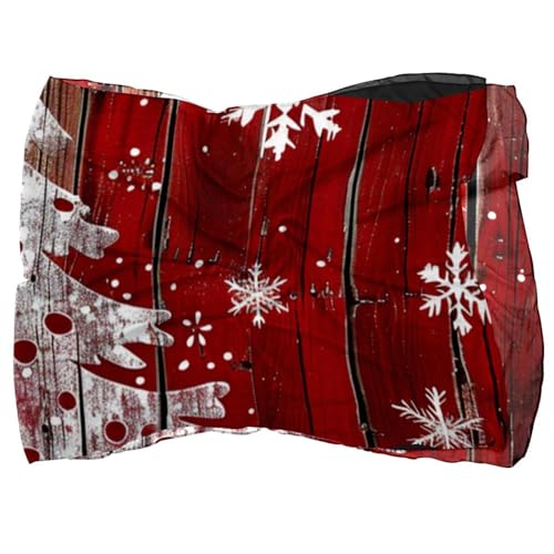 Silk Scarves for Women,Long Lightweight Shawls for Women,Christmas Snowflakes Tree