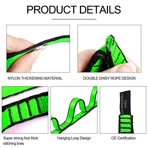 KIKIGOAL 2pcs Daisy Chains Nylon Starke Kletterriemen Verstellbare Klettergurte Climbing Seil Starke Daisy Chain Für Outdoor Sport Camping (Rot, 180cm)