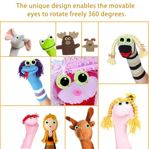 upins 300pcs wiggle googly eyes self adhesive glowing in dark luminous googly eyes craft sticker sparkle colored googly eyes for halloween diy decoration 10 15 20 25 mm