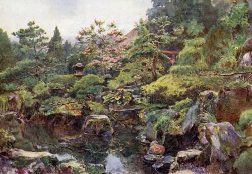 Tableaux imprimer affiche murale d'art vintage paysage jardin japonais Hakone toile 60x90