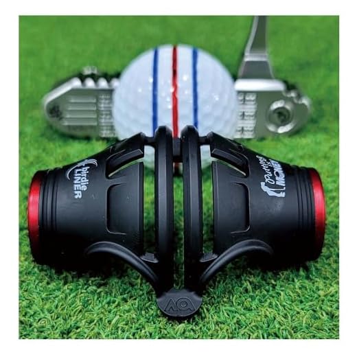 BIRDIE79 Birdie Liner Black Golf Ball Marker Alignment Tool Kit - 360-Degree Triple Line Stencil with 3-Color Pens and Gift Box - Premium Quality