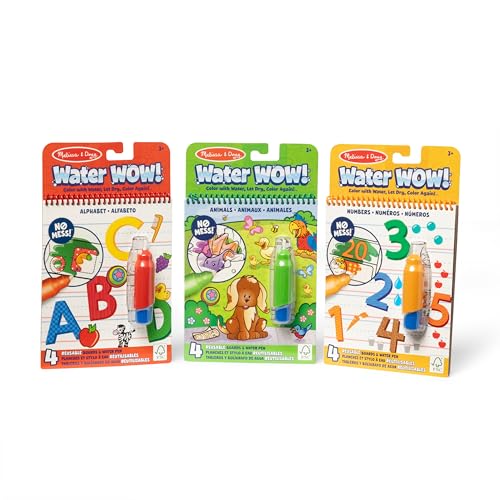 Melissa & Doug Water Wow! 3-Pack – Animals, Alphabet, Numbers Water-Reveal Travel Activity Pads - image 1
