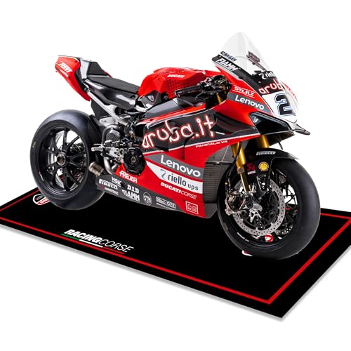 Motorcycle Mat for Garage 79x31 Inches Pit Garage Floor Mat Oil Absorbent Pad PVC Rubber Backing Layer Protects Floor from Spills Drips Splashes and Stains Washable - Ducati