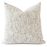 HOMFINER Textured Decorative Throw Pillow Cover Neutral Soft Woven Chenille Accent Boho Farmhouse Couch Cushion Case for Mid Century Modern Home Decor Sofa Bedroom Living Room 18x18 Inch