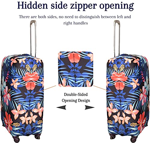 Suitcase Cover, Carry on Luggage Cover Protector - Travel Elastic Spandex Luggage Covers Fits 26 to 28 Inch Flower4
