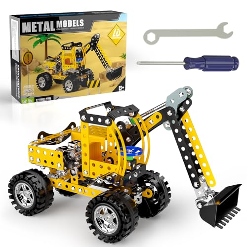 Image of Lucky Doug Stem Building Projects Toys for Kids Boys 8 9 10 11 12 Year Old, Metal Building Construction Model kit, Building Blocks DIY Toy