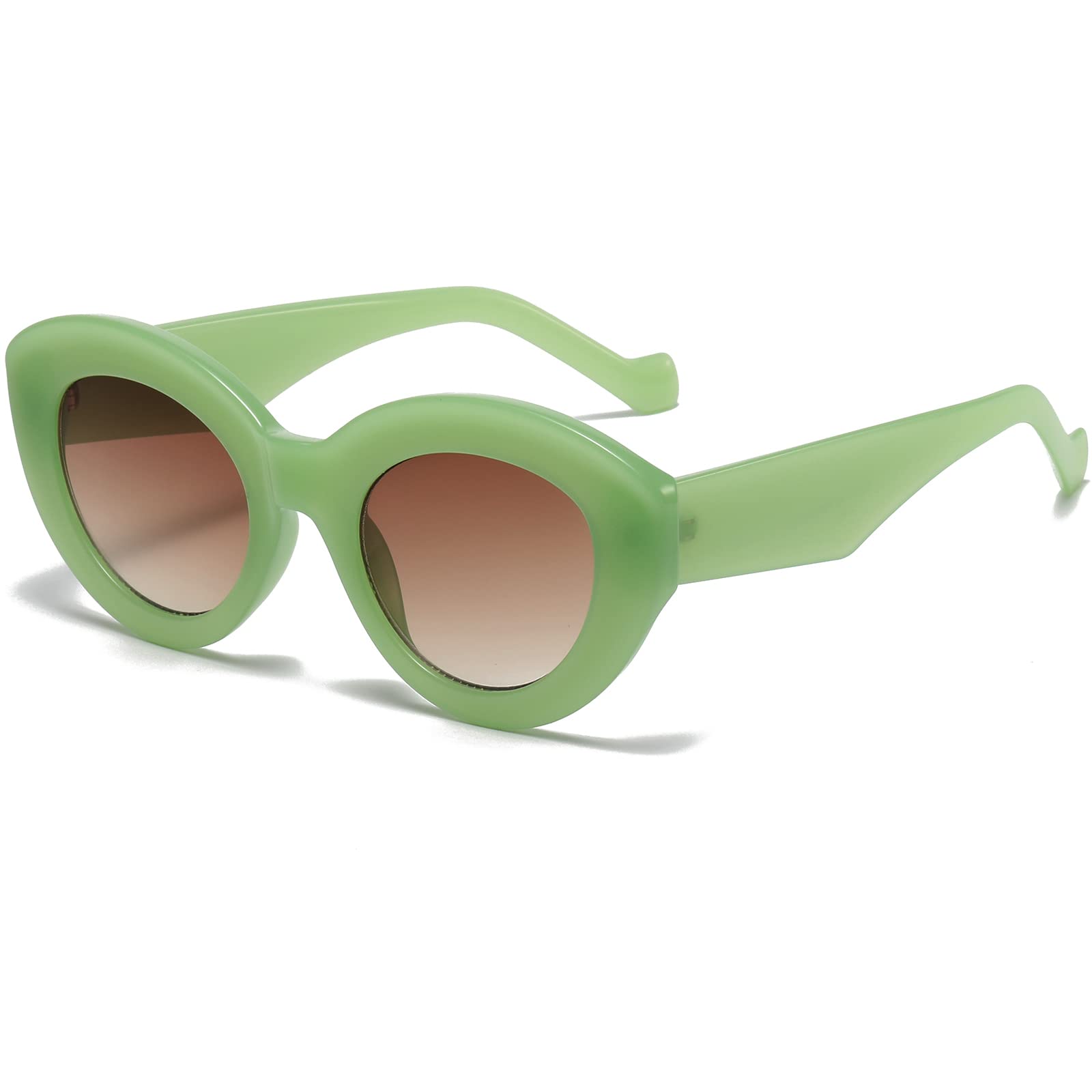 AIEYEZOOversized Cat Eye Sunglasses for Women Cute Oval Thick Frame Cateye Sun Glasses Chic Retro Style Shades