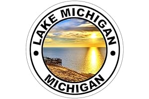 Great Lakes Michigan Round Sticker
