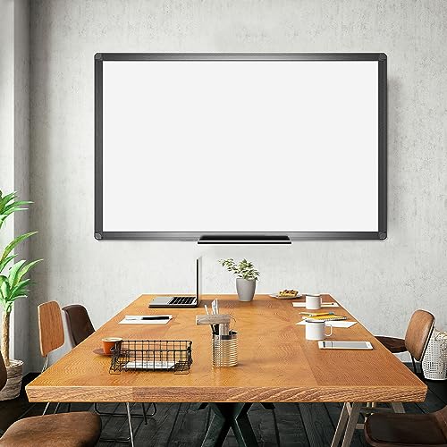 Image of VIZ-PRO Magnetic Dry Erase White Board, 48 X 32 Inches, Black Aluminium Frame