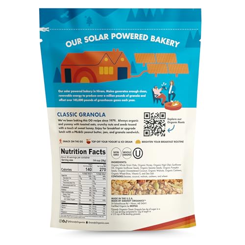 Grandy Organics Classic Granola, Certified Organic Granola Cereal thumb #3