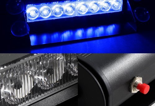 Blue Generation 3 LED Law Enforcement Use Strobe Lights For Interior Roof/Dash/Windshield
