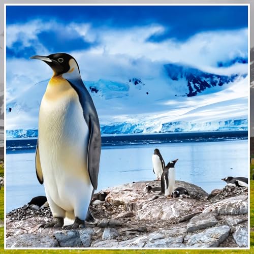 Image of Geelin 3ft Polar Penguin Cardboard Cutout Stand up Life Size Polar Animal Antarctica Themed Party Decorations Photo Booth Prop Stand up for Birthday Theme Party Supplies