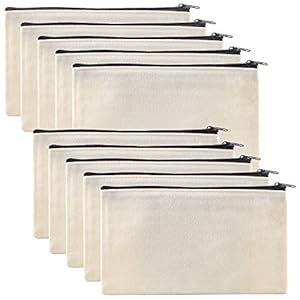 Lege canvas ritszakken, multifunctionele potloodzak, canvas rits pen potlood briefpapier tas, cosmetische make-up tas…