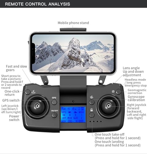 Image of HILLSTAR GPS Foldable Drone with 4K HD Wide Angle Camera | Brushless Motors | Advanced GPS Positioning, Return to Home | 1.2 KM Control Range | 25 Min Flight Time | 2 Batteries | RC GPS Camera Drone
