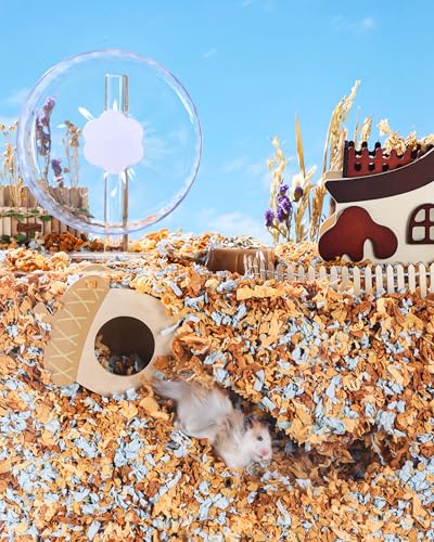Image of BUCATSTATE Hamster Bedding 70L, Truly 99% Dust-Free Small Animal Paper Bedding Odor Control, Cozy Hamster Litter for Rabbit Rat Syrian Dwarf Hamsters Gerbils (Twilight Blue)