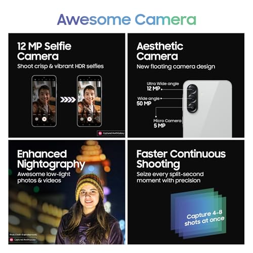 Image of Samsung Galaxy A56 5G (Awesome Light Gray, 8GB, 256GB) | Metal Frame | Gemini Live | Awesome Intelligence (AI): Circle to Search, Instant Slo-Mo, Auto-Trim, Object Eraser | Flagship Grade Camera